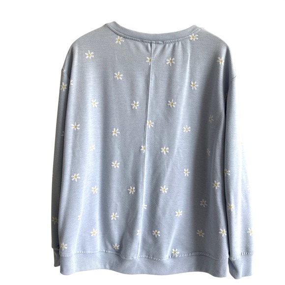 Jane and Delancey Womens Blue Floral Sweater Size M Feminine Outdoors Dainty - Picture 2 of 12